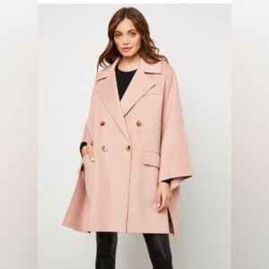 Bcbg pink sparkle double breasted capelet XS/S